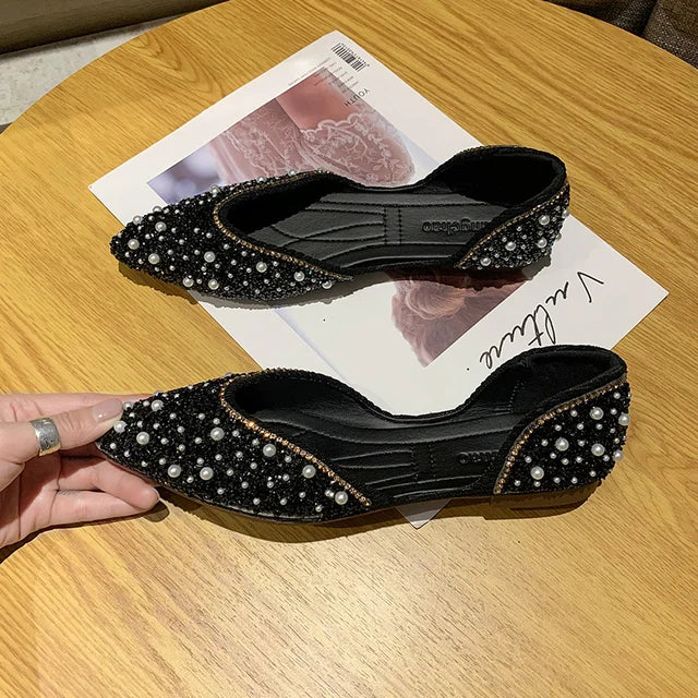 Flats Rhinestone Pointed Toe Shoe - Novalito