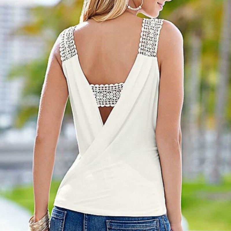 Casual Summer V-neck Tank Top Blouse - Novalito