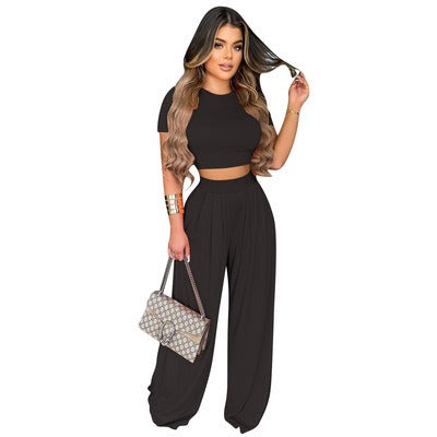 Casual Wide Leg Two Piece Set - Novalito