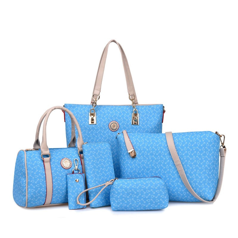 Fish bone patterned bag six piece set - Novalito