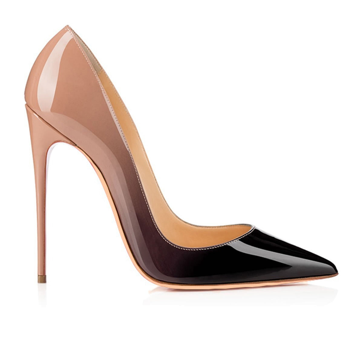 Gradient patent leather pointed high heels - Novalito