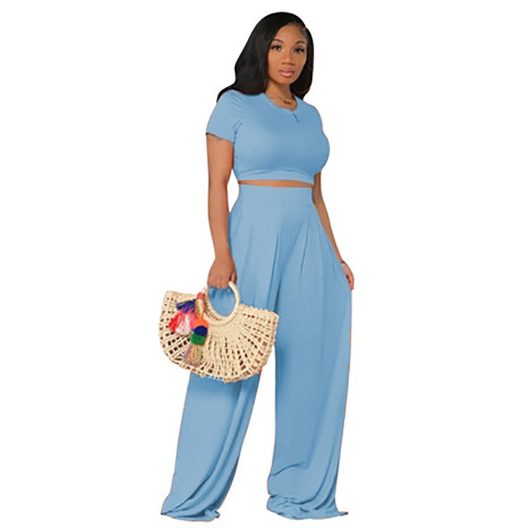 Casual Wide Leg Two Piece Set - Novalito