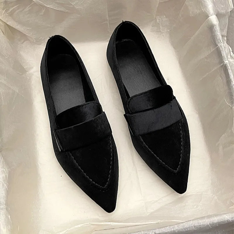 Suede Flat Ballet Style Loafer - Novalito