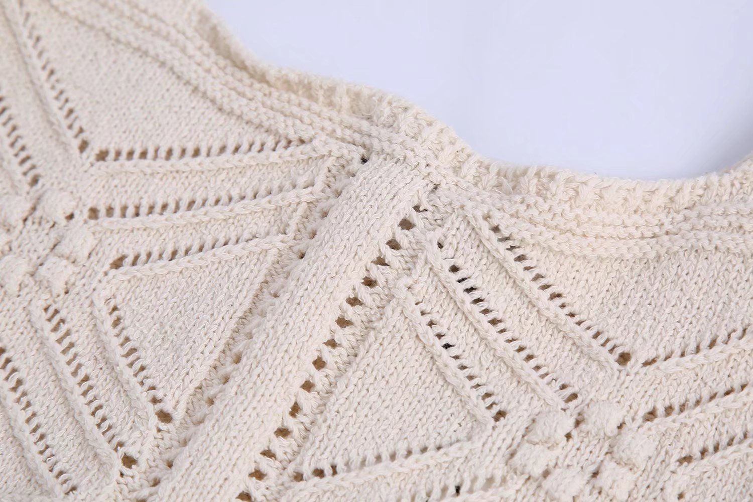 Jacquard Mesh Knitted Pullover Vest - Novalito