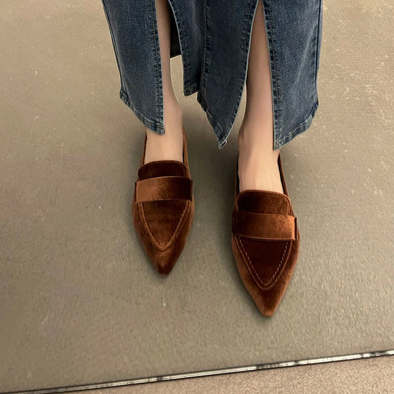 Suede Flat Ballet Style Loafer - Novalito