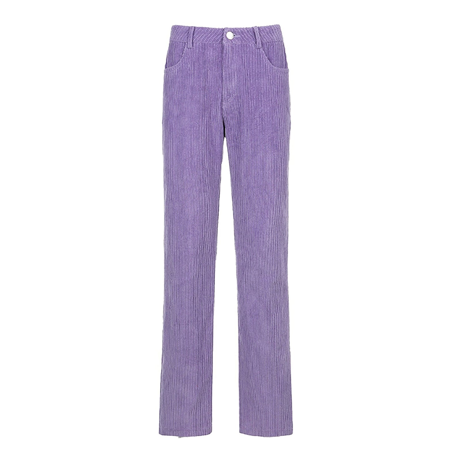 Retro Solid Corduroy High Waist Wide Pants - Novalito