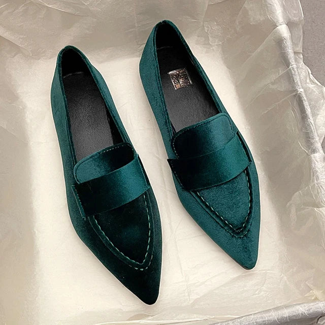 Suede Flat Ballet Style Loafer - Novalito