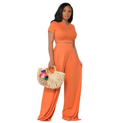 Casual Wide Leg Two Piece Set - Novalito