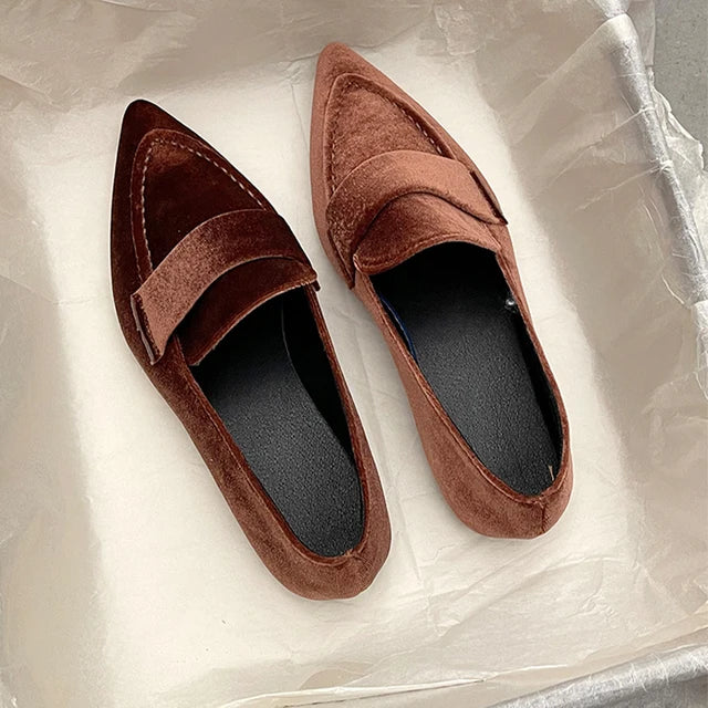 Suede Flat Ballet Style Loafer - Novalito