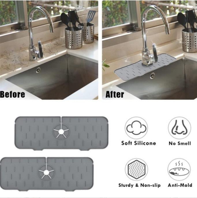 Kitchen Bathroom Silicone Sink Splash Drying Mate - Novalito