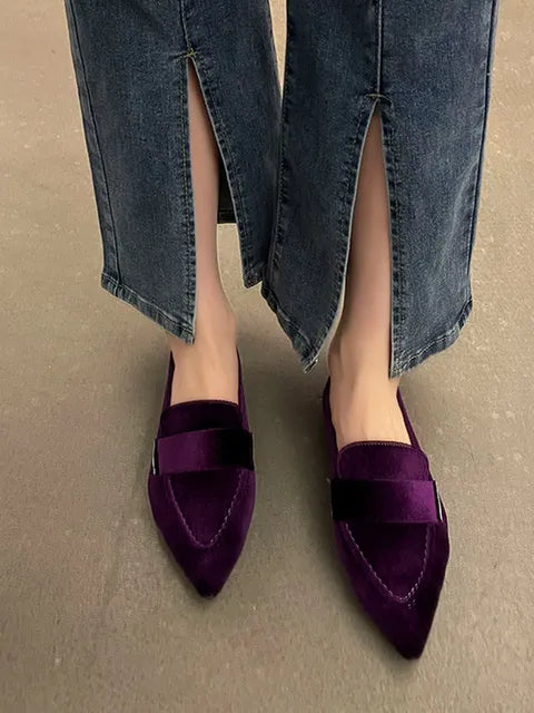 Suede Flat Ballet Style Loafer - Novalito