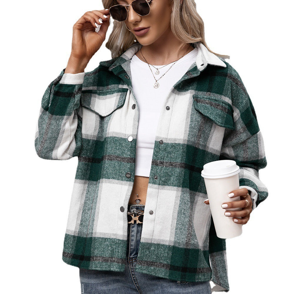 Long sleeved plaid jacket