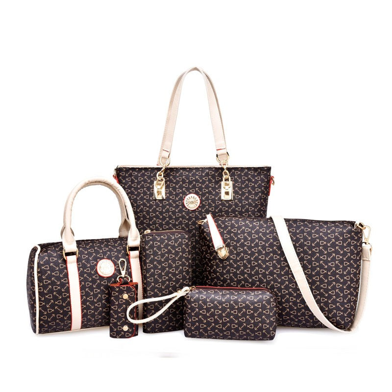 Fish bone patterned bag six piece set - Novalito