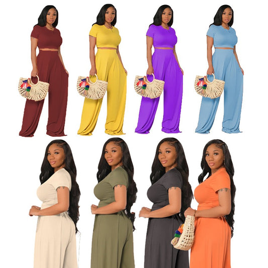 Casual Wide Leg Two Piece Set - Novalito