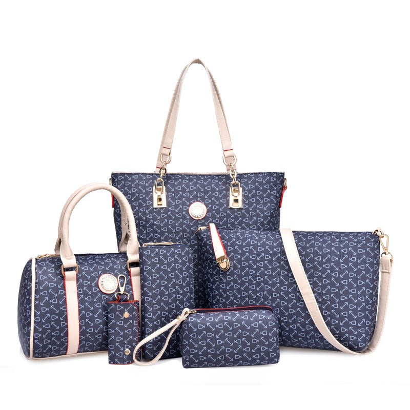 Fish bone patterned bag six piece set - Novalito