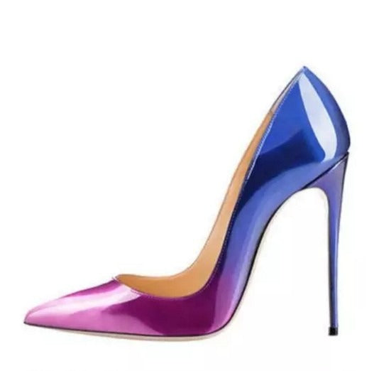 Gradient patent leather pointed high heels - Novalito