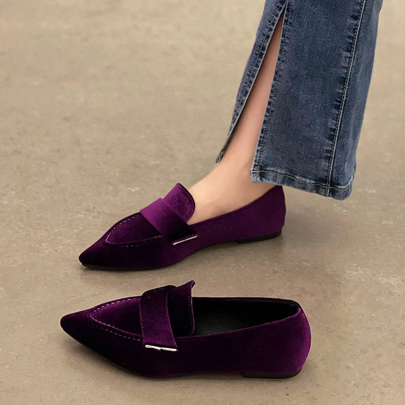 Suede Flat Ballet Style Loafer - Novalito