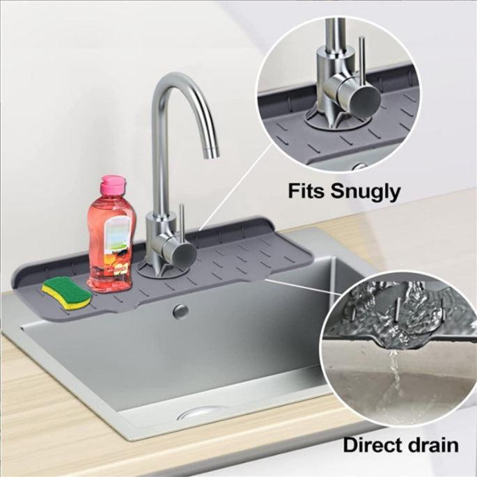 Kitchen Bathroom Silicone Sink Splash Drying Mate - Novalito