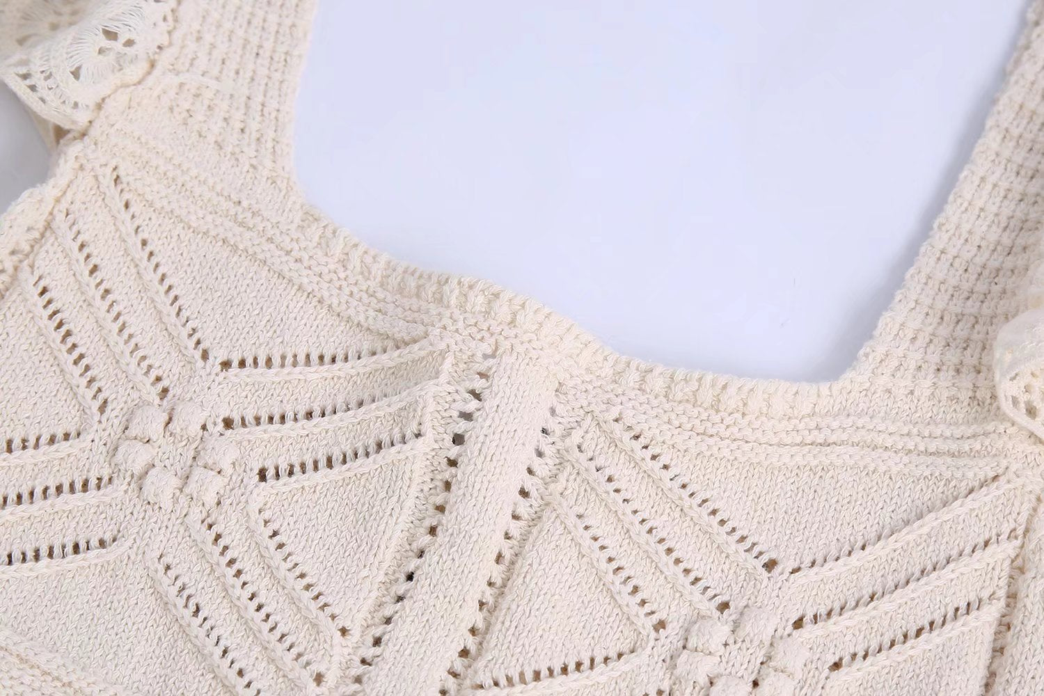 Jacquard Mesh Knitted Pullover Vest - Novalito