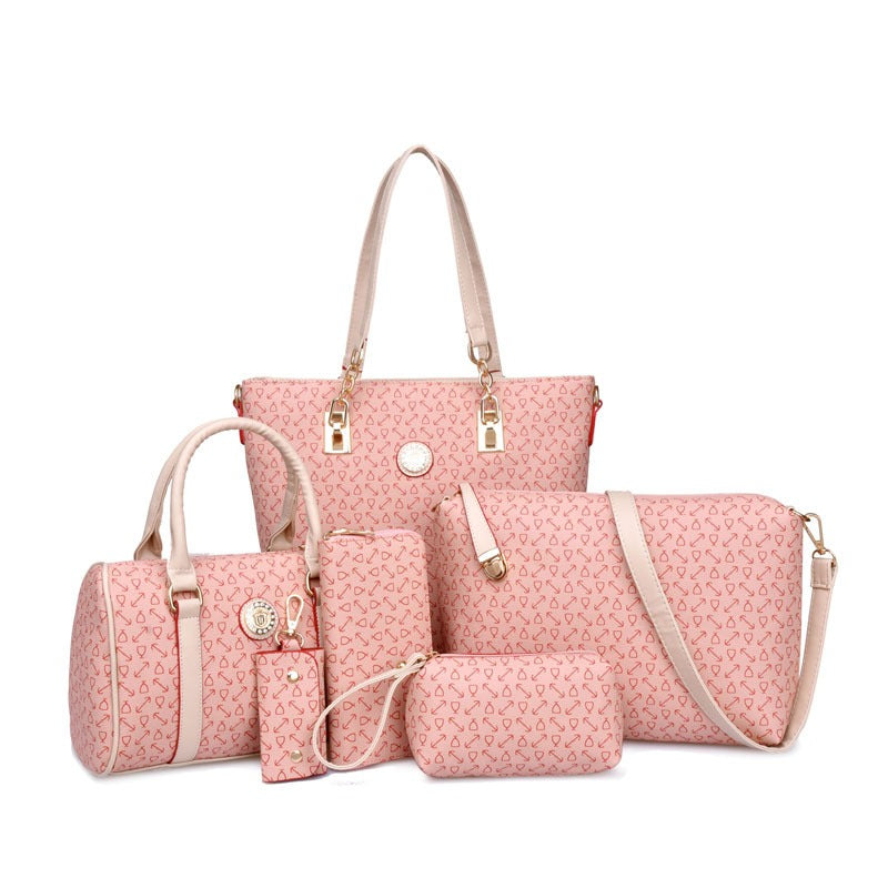 Fish bone patterned bag six piece set - Novalito